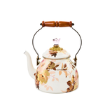 Wild Rose White 2 Quart Tea Kettle