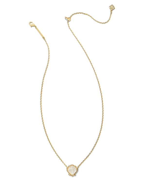 Brynne Gold Shell Pendant Necklace, Ivory MOP
