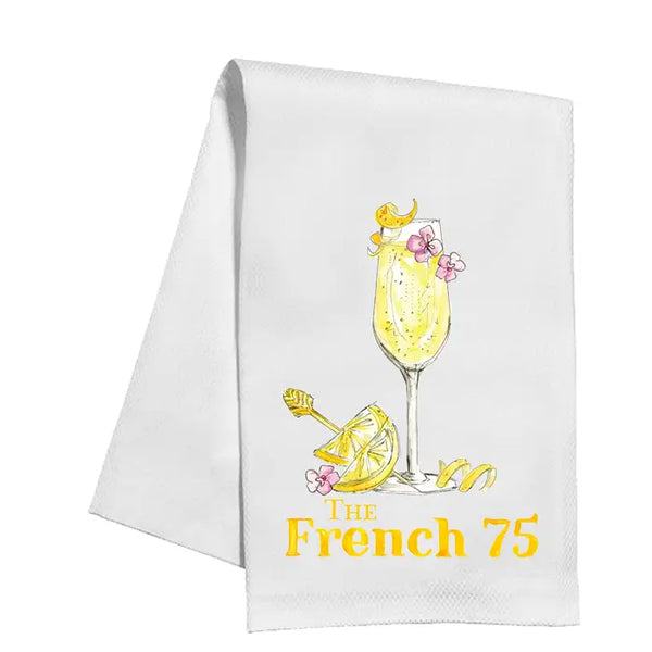 Handpainted Kitchen Towel, French 75