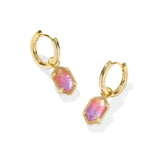 Hallie Gold Huggie Earrings, Sunrise Watercolor Illusion