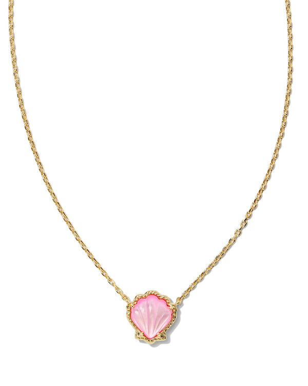 Brynne Gold Shell Pendant Necklace, Blush MOP
