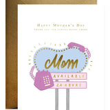 Mom Neon Sign Mother's Day Card