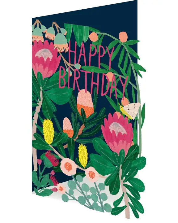 King Protea Lasercut Birthday Card