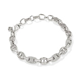 Bailey Silver Pave Bracelet, White Crystal