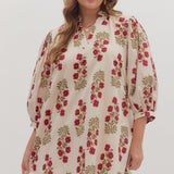 By All Means Mini Dress, Red/Ecru