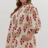 By All Means Mini Dress, Red/Ecru