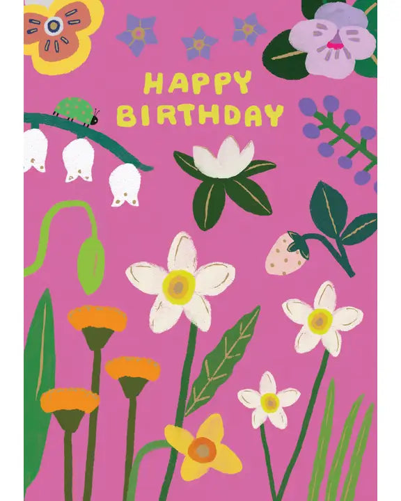Floral In Pink Birthday Card