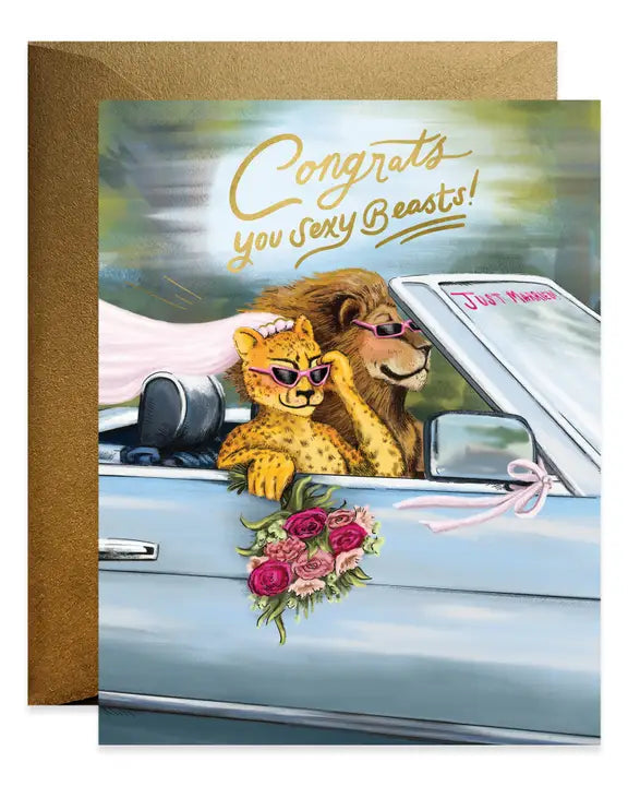 Sexy Beasts Wedding Card