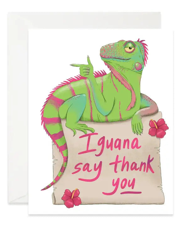 Iguana Say Thank You Card