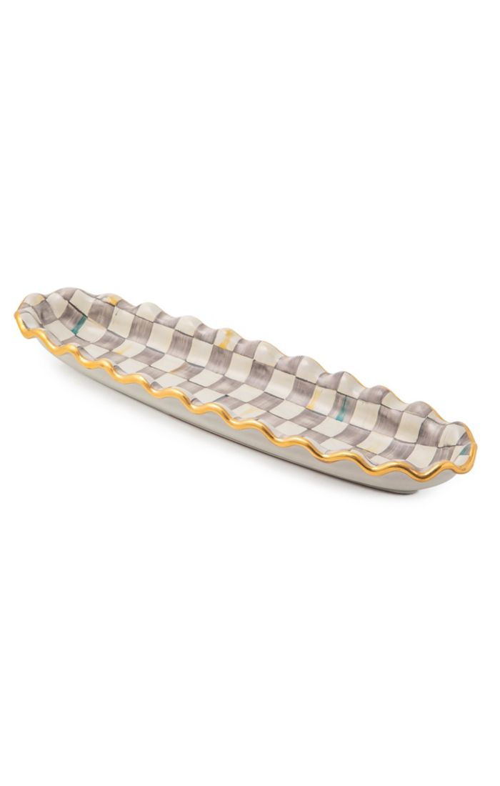 Sterling Check Ceramic Hors d'Oeuvre Tray