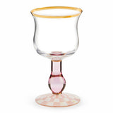 Rosy Check Wine Glass