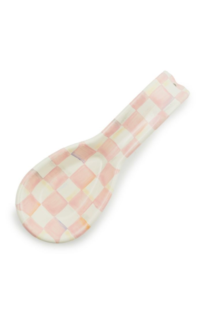 Rosy Check Enamel Spoon Rest