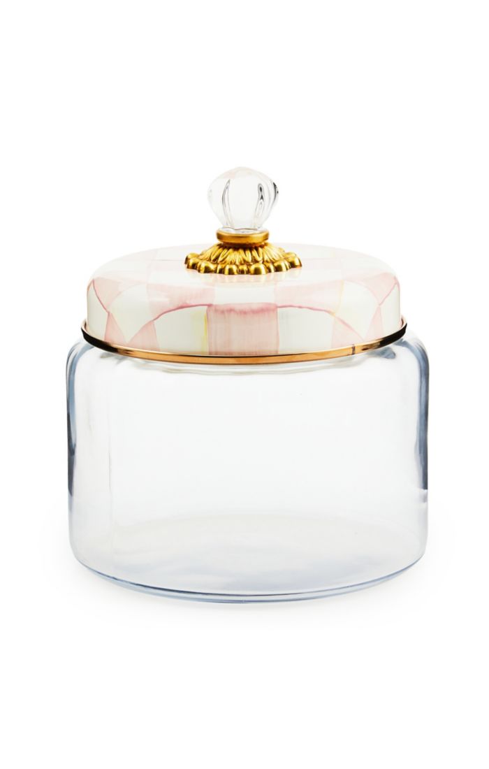 Rosy Check Kitchen Canister, Medium