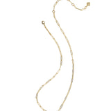 Elisa Enamel Frame Paperclip Necklace, Black Agate