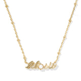 Lil Sis Short Pendant Gold Necklace, Freshwater Cultured Pearl