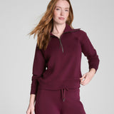 Spanx® AirEssentials Half Zip, Plum Berry