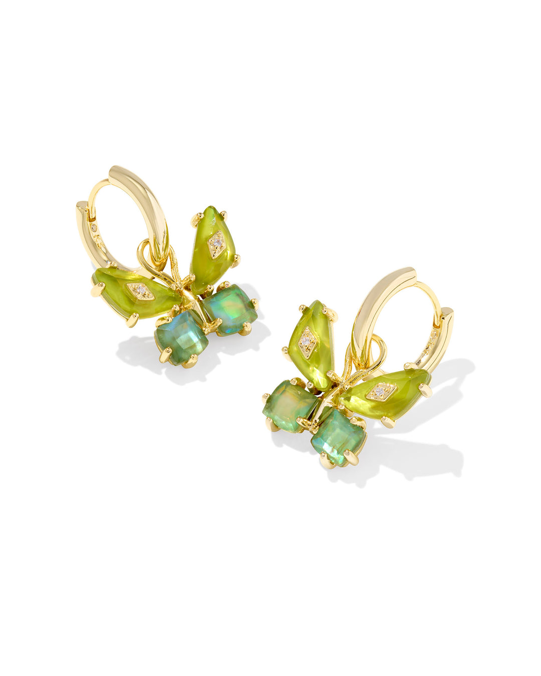 Bianca Butterfly Huggie Earrings, Green