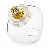 Sweets Jar With Mocha Check Lid