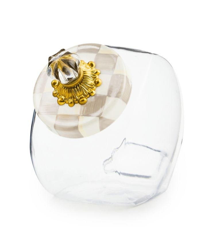 Sweets Jar With Mocha Check Lid