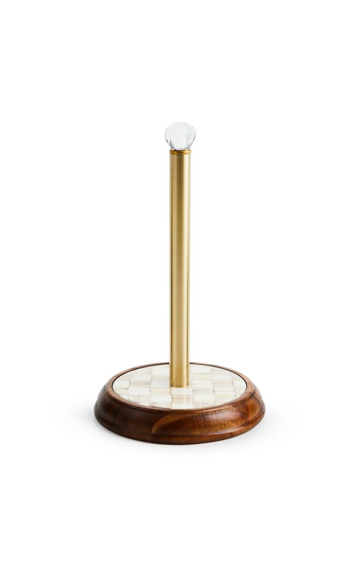 Mocha Check Paper Towel Holder