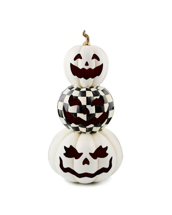 Courtly Check Stacked Illuminated Pumpkins