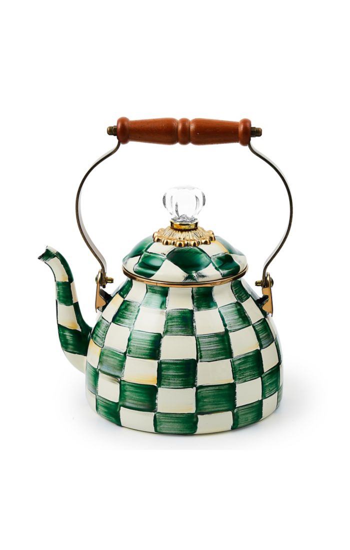 Emerald Check 2 Quart Tea Kettle