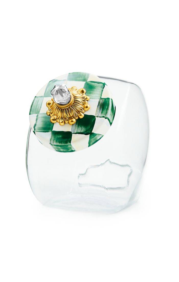 Sweets Jar With Emerald Check Lid