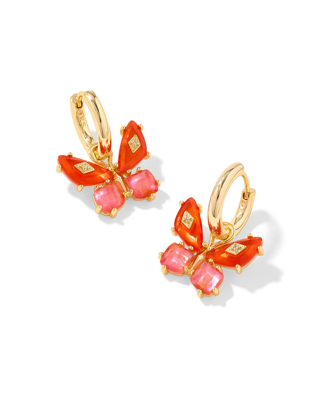 Bianca Butterfly Huggie Earrings, Orange