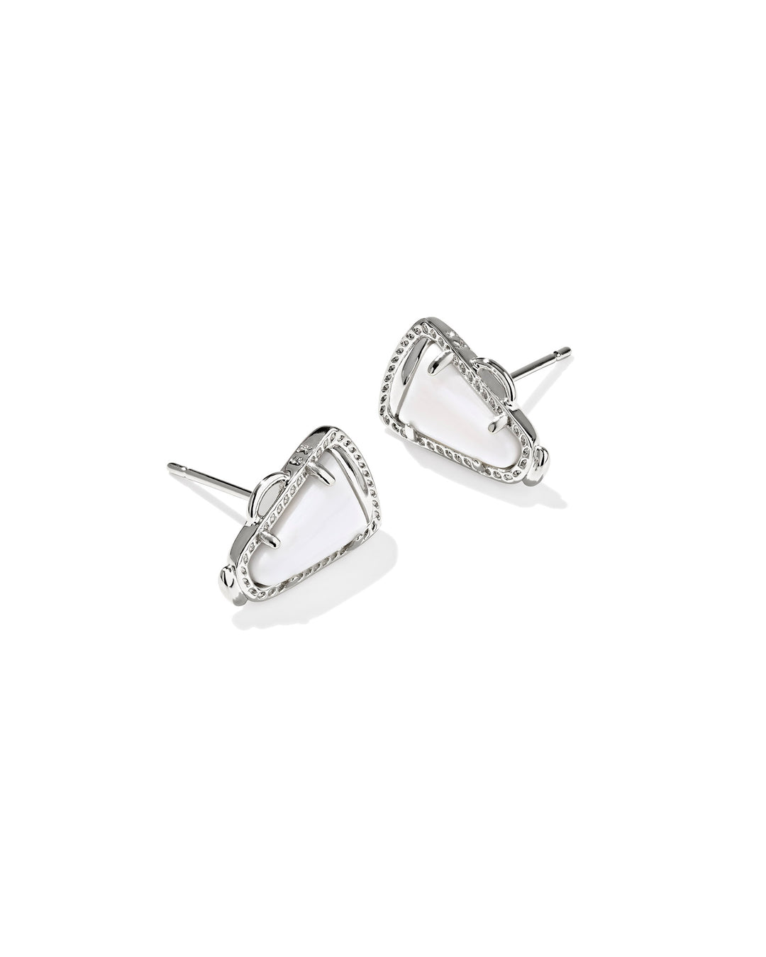 Cheer Stud Earring White Mother of Pearl, Silver