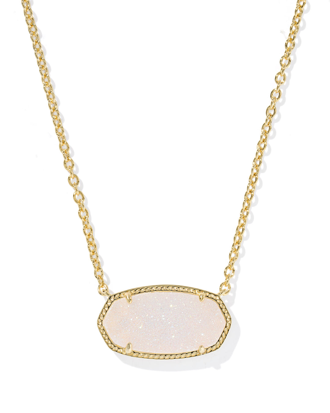 Elisa Statement Short Pendant Necklace, Iridescent Drusy