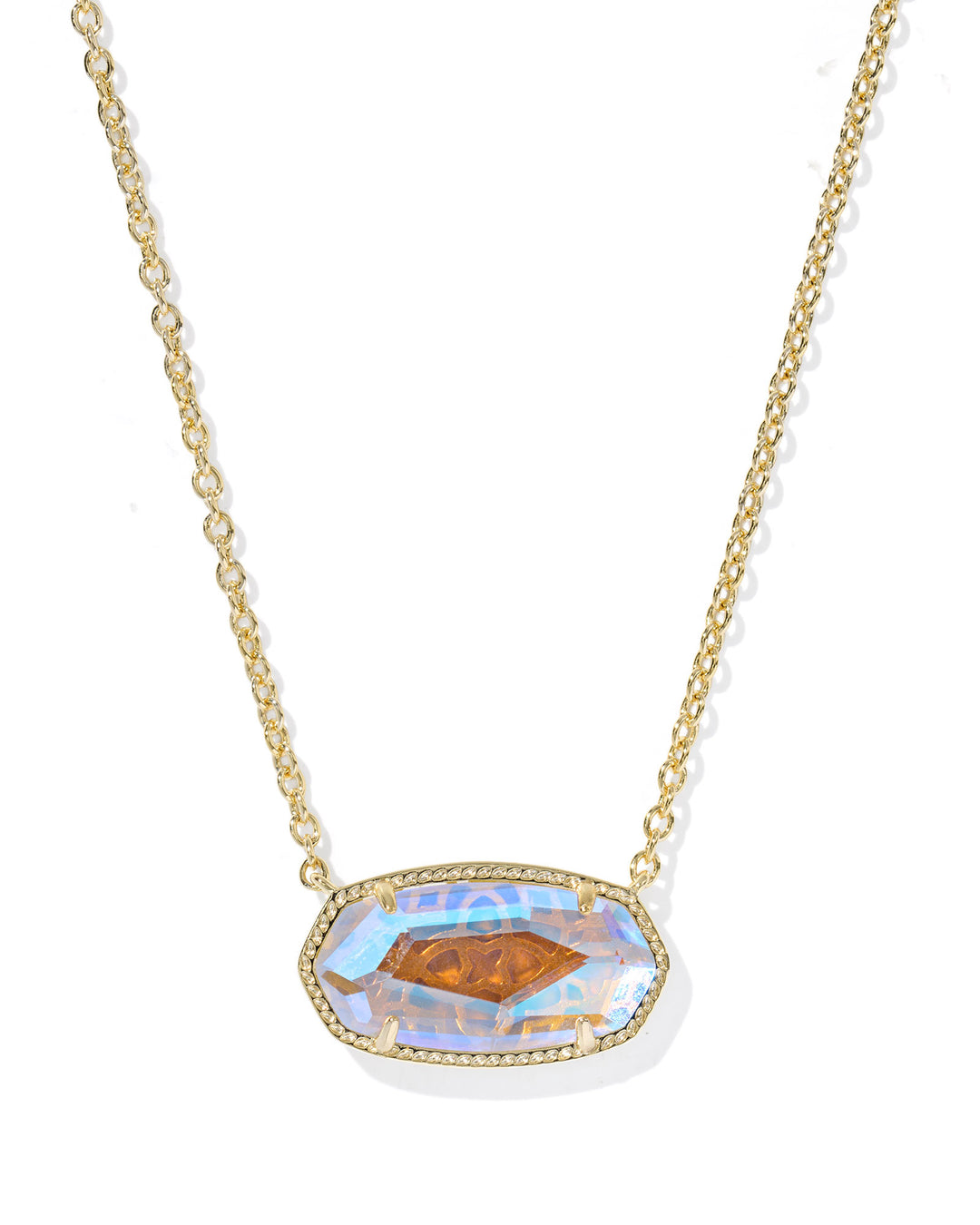 Elisa Statement Short Pendant Necklace, Dichroic Glass