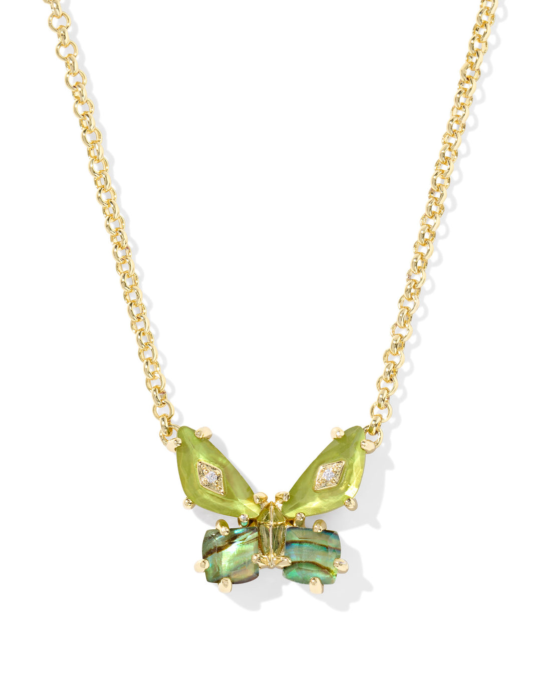 Bianca Butterfly Pendant Necklace, Green