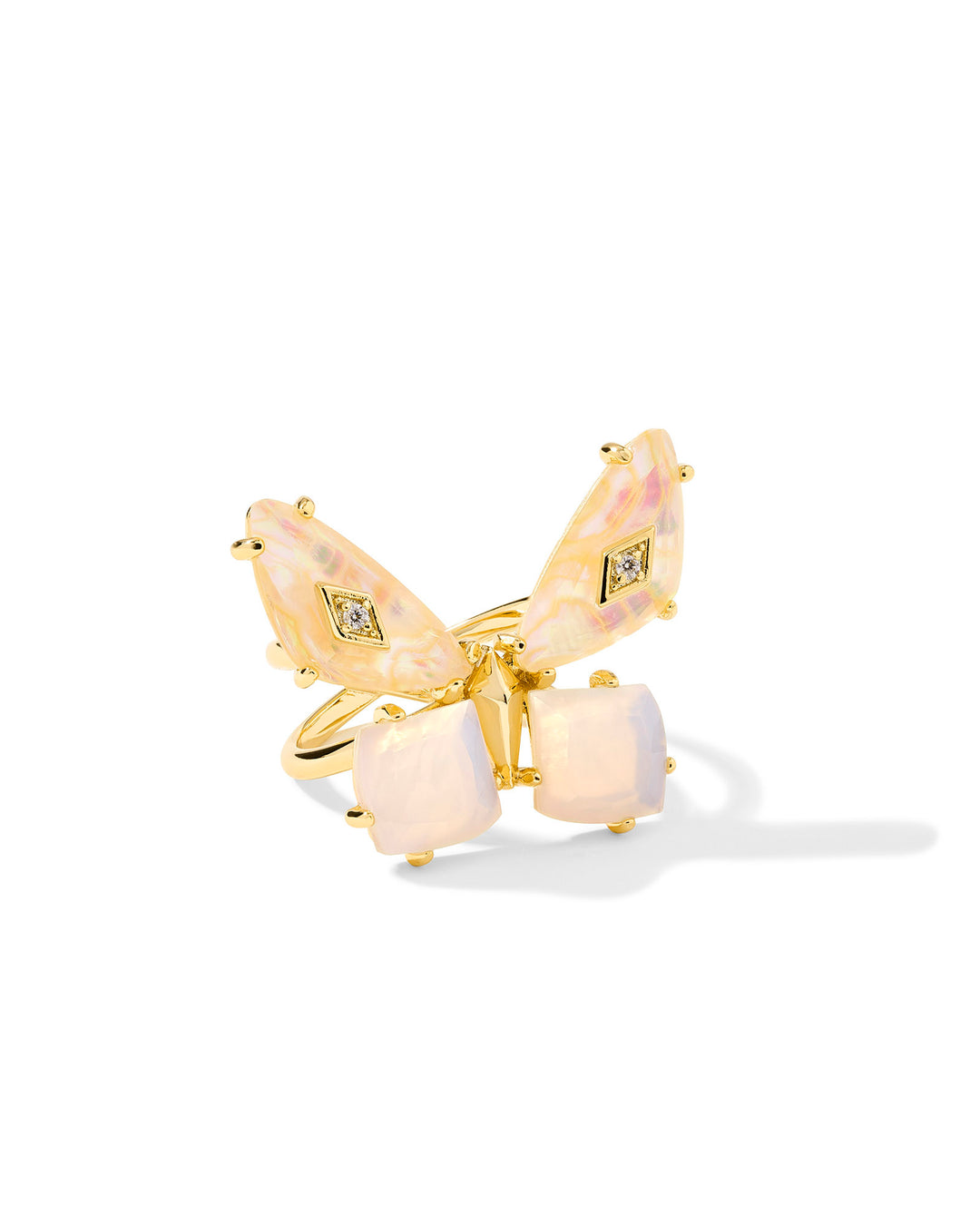 Bianca Butterfly Cocktail Ring, Iridescent White