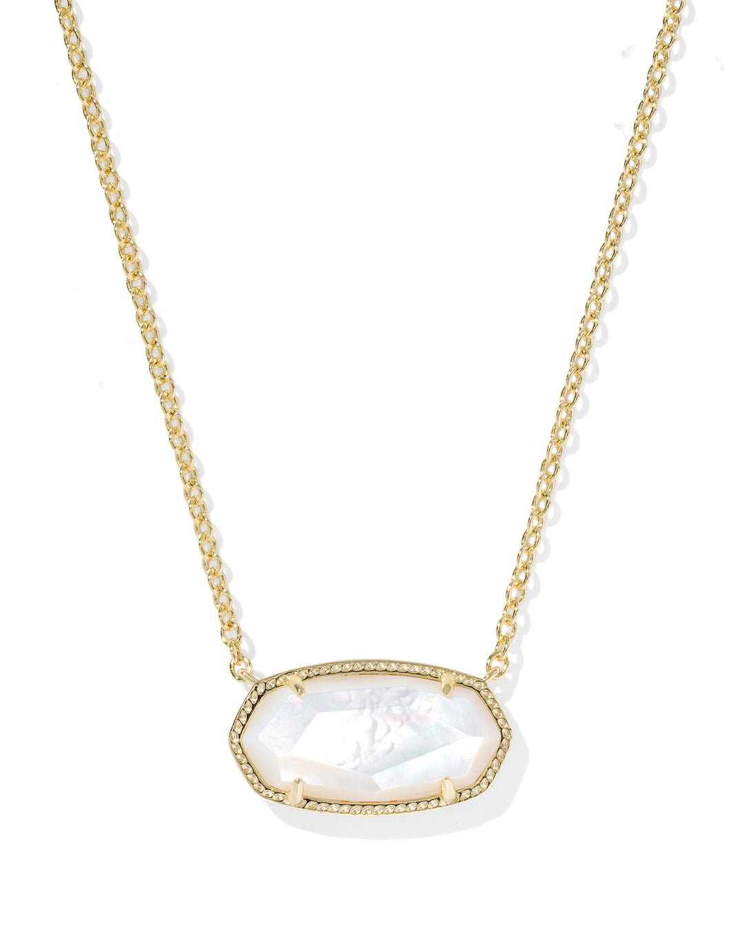 Elisa Statement Short Pendant Necklace, Ivory Mother of Pearl