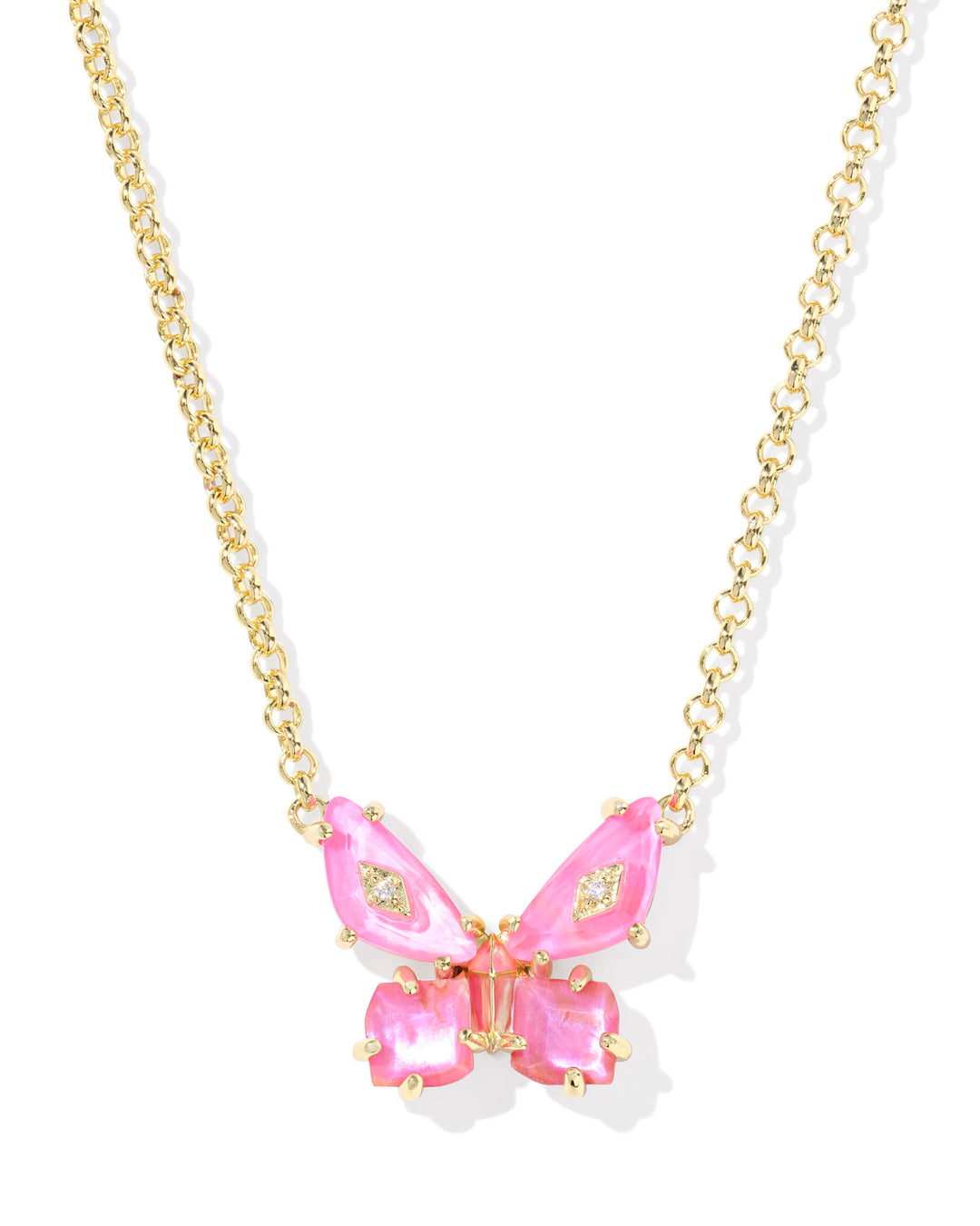 Bianca Butterfly Pendant Necklace, Pink