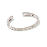 Parker Silver Cuff Bracelet, White Crystal