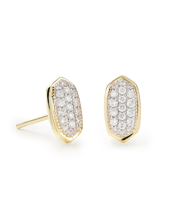 Amelee 14k Gold Earrings in White Diamond
