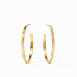 Large Crescent Stone Hoop, Cubic Zirconia