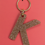 Glitter Letter Keychain