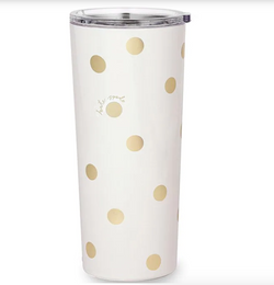 Gold Dot With Script Stainless Steel Tumbler
