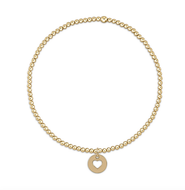 Classic Gold 2mm Bracelet, Love Small Gold Disc