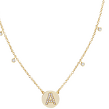 Shine Bright Circle Initial Necklace, Gold