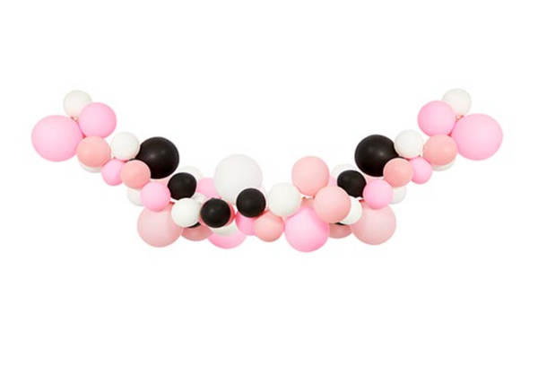 Balloon Arch Set- Pink, Black, and White