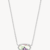 Elisa Silver Necklace, Dichroic Glass