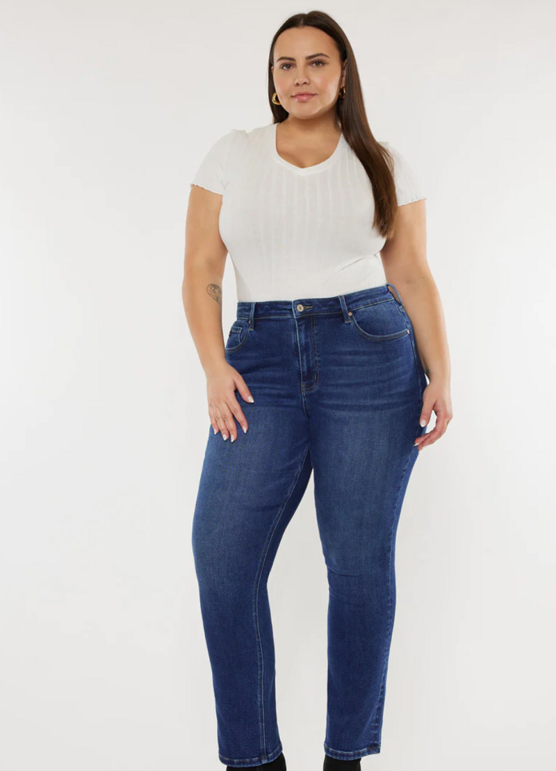 Alannah High Rise Slim Straight Jeans, Curvy