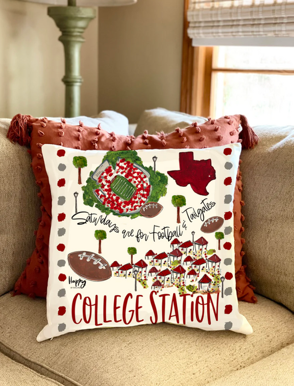 College Station Double Sided Pillow