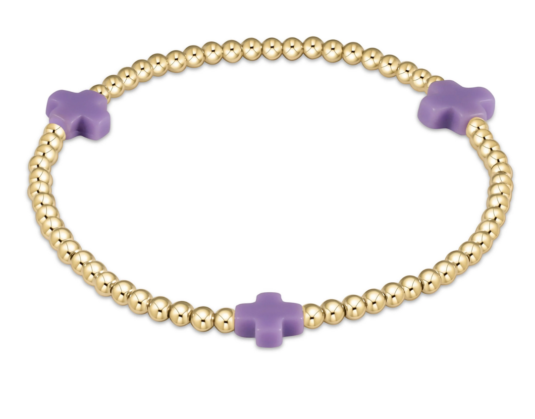 Signature Cross Pattern 3mm Bracelet, Purple