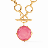 Honeybee Statement Necklace, Iridescent Peony Pink
