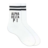 Black Striped Sorority Crew Socks