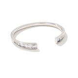 Parker Silver Cuff Bracelet, White Crystal